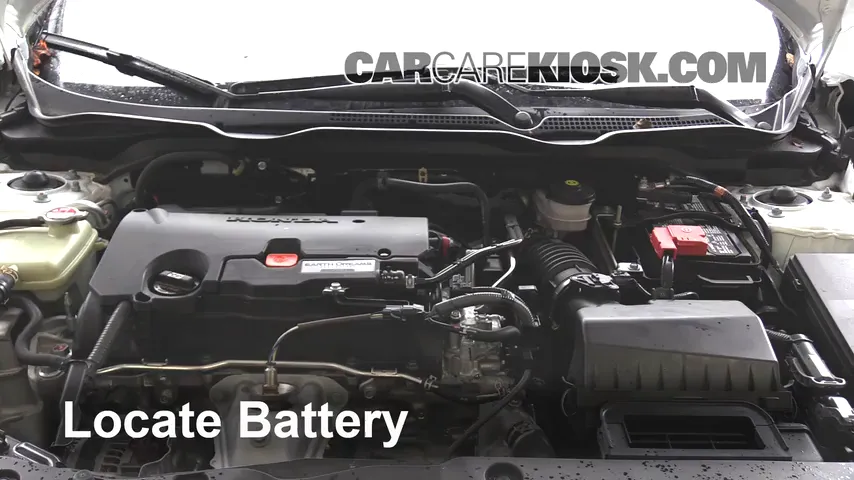 2016 Honda Civic LX 2.0L 4 Cyl. Sedan Battery Replace